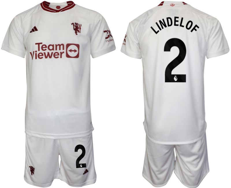 Men 2023-2024 Club Manchester United away white #2 Soccer Jersey